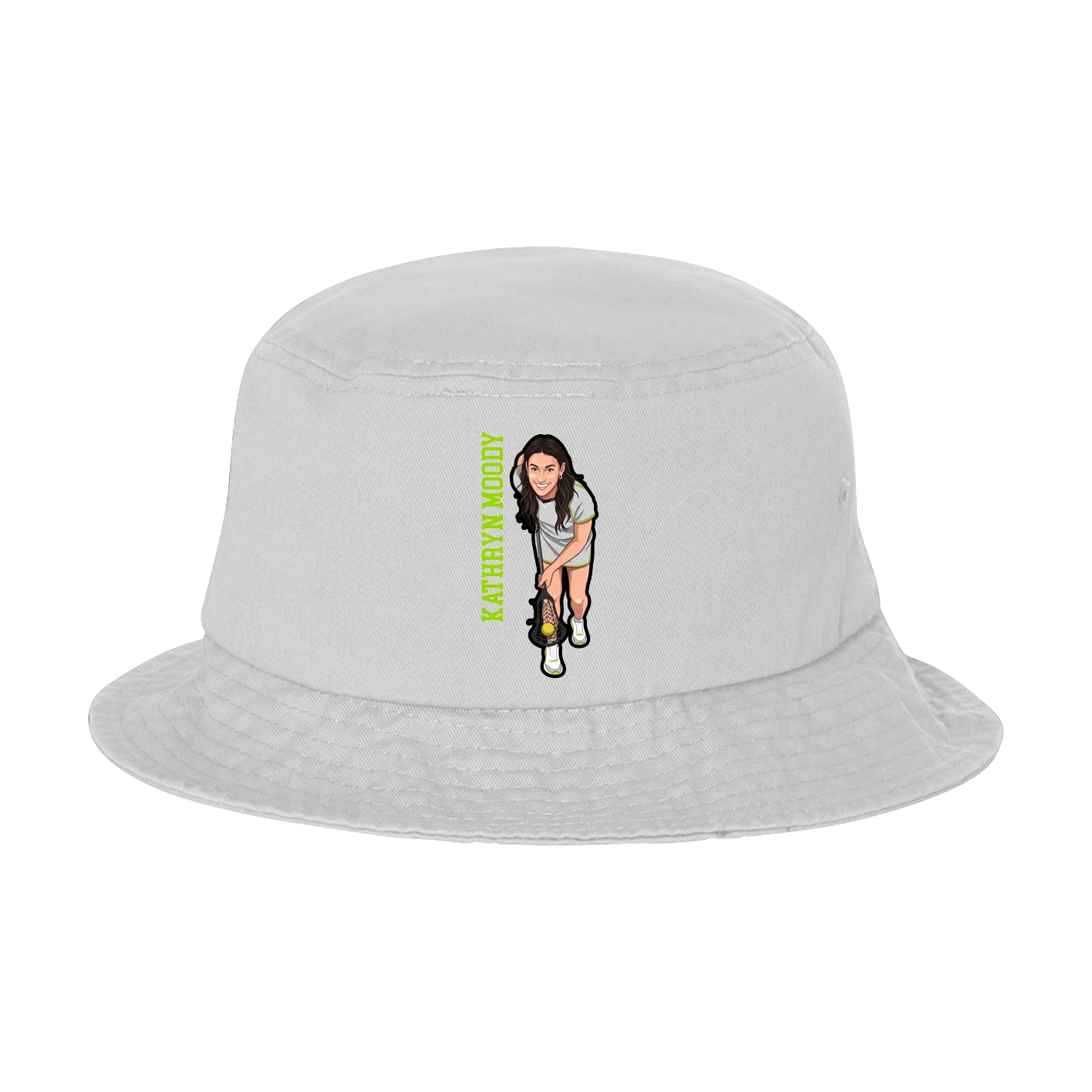 Bucket Cap — Name Vertical in White