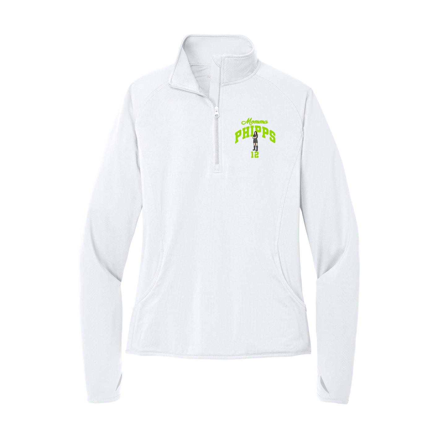 Women's Q-Zip Pullover — Mothers Day Arch in White