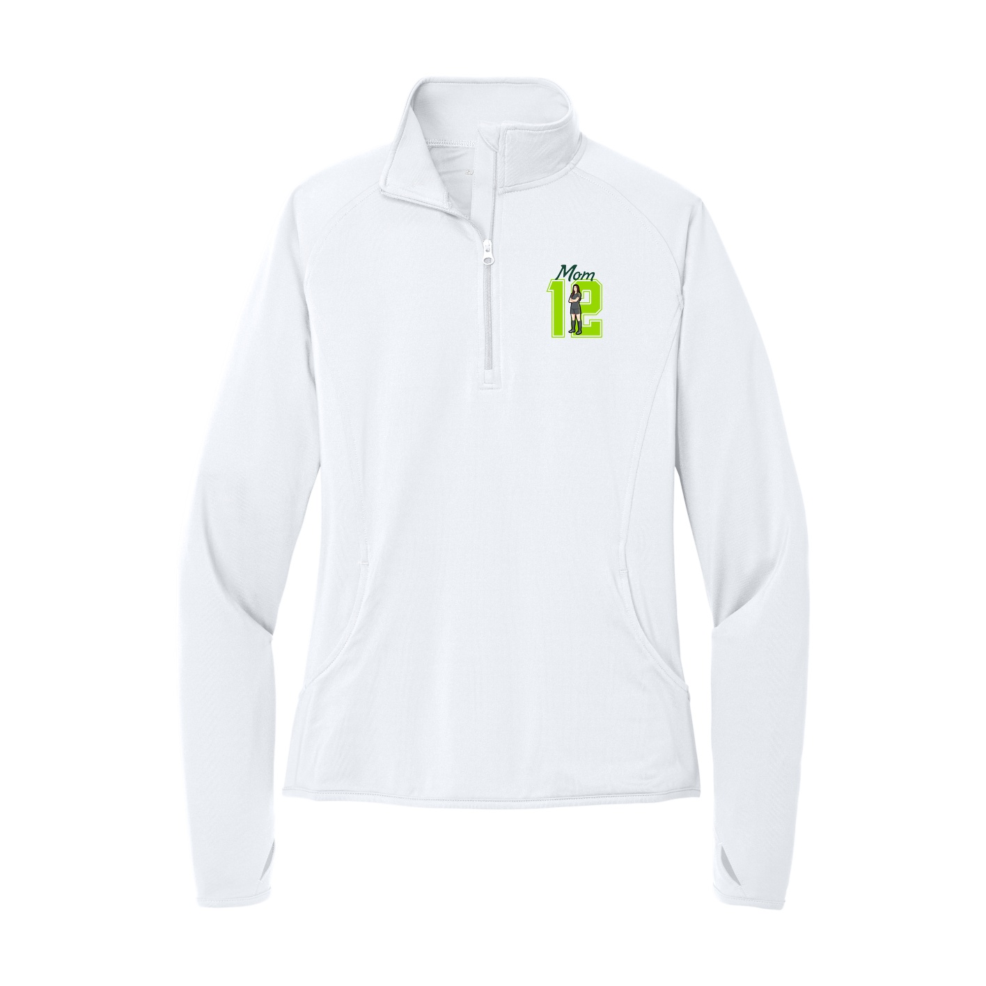 Women's Q-Zip Pullover — Mothers Day Shirsey in White