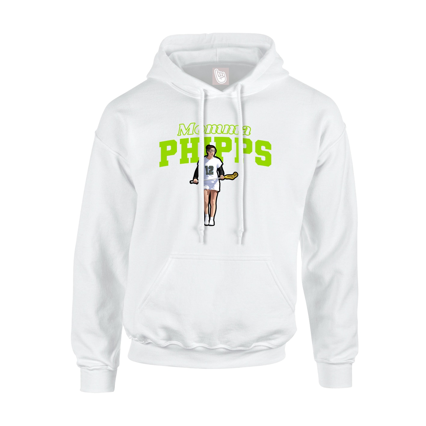 Youth Hoodie — Mothers Day Block in White