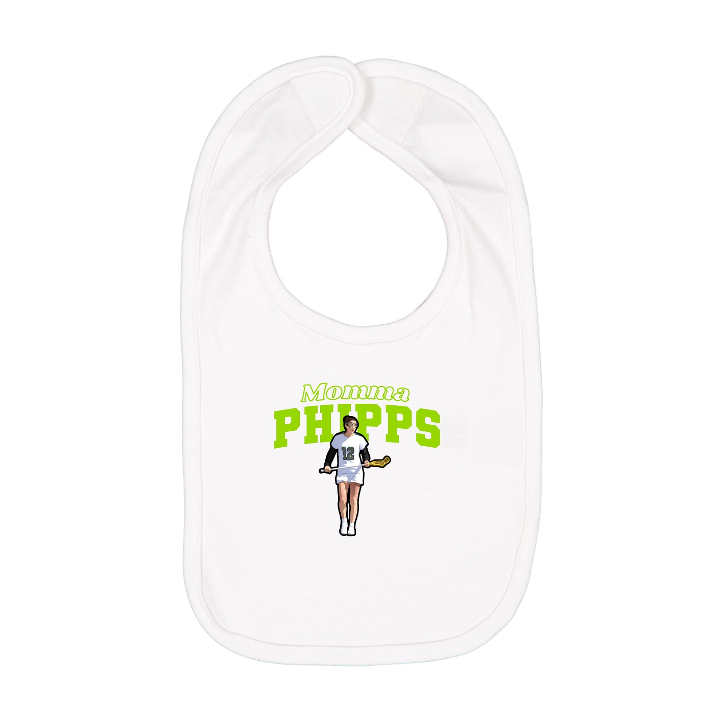 Infant Bib — Mothers Day Block in White