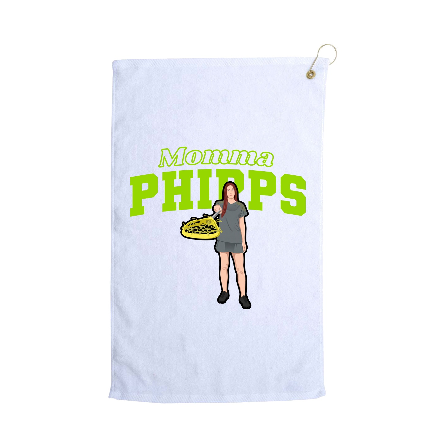 Golf Towel — Mothers Day Block in White