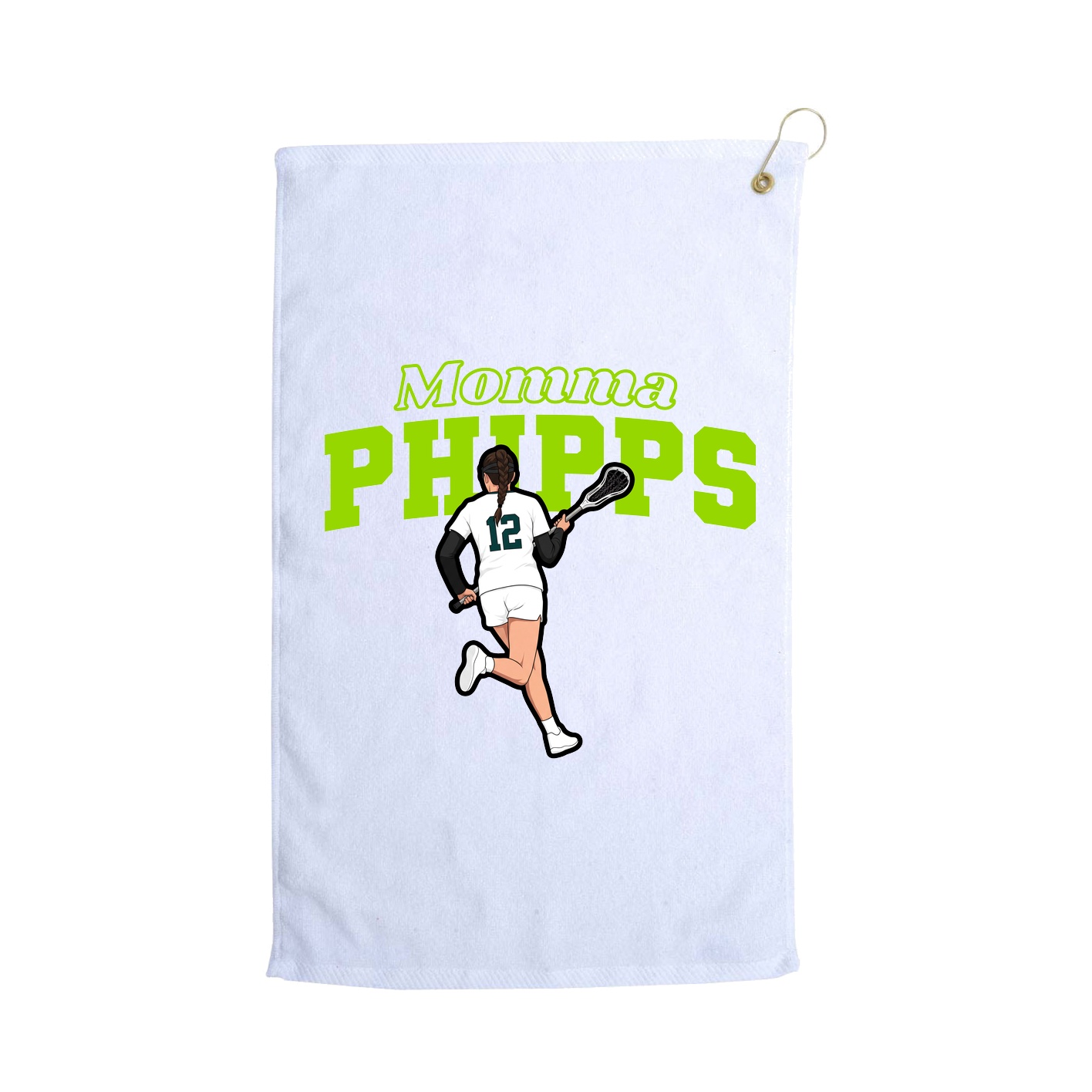 Golf Towel — Mothers Day Block in White