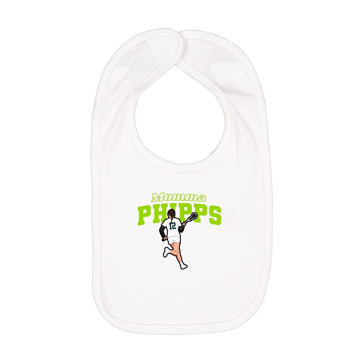 Infant Bib — Mothers Day Block in White