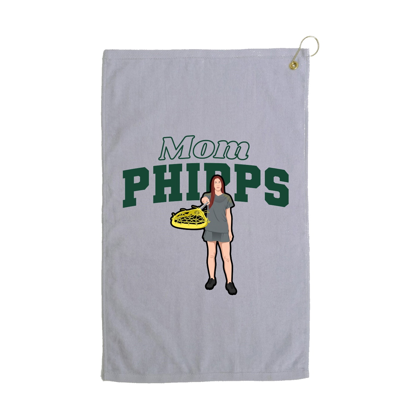 Golf Towel — Mothers Day Block in Grey
