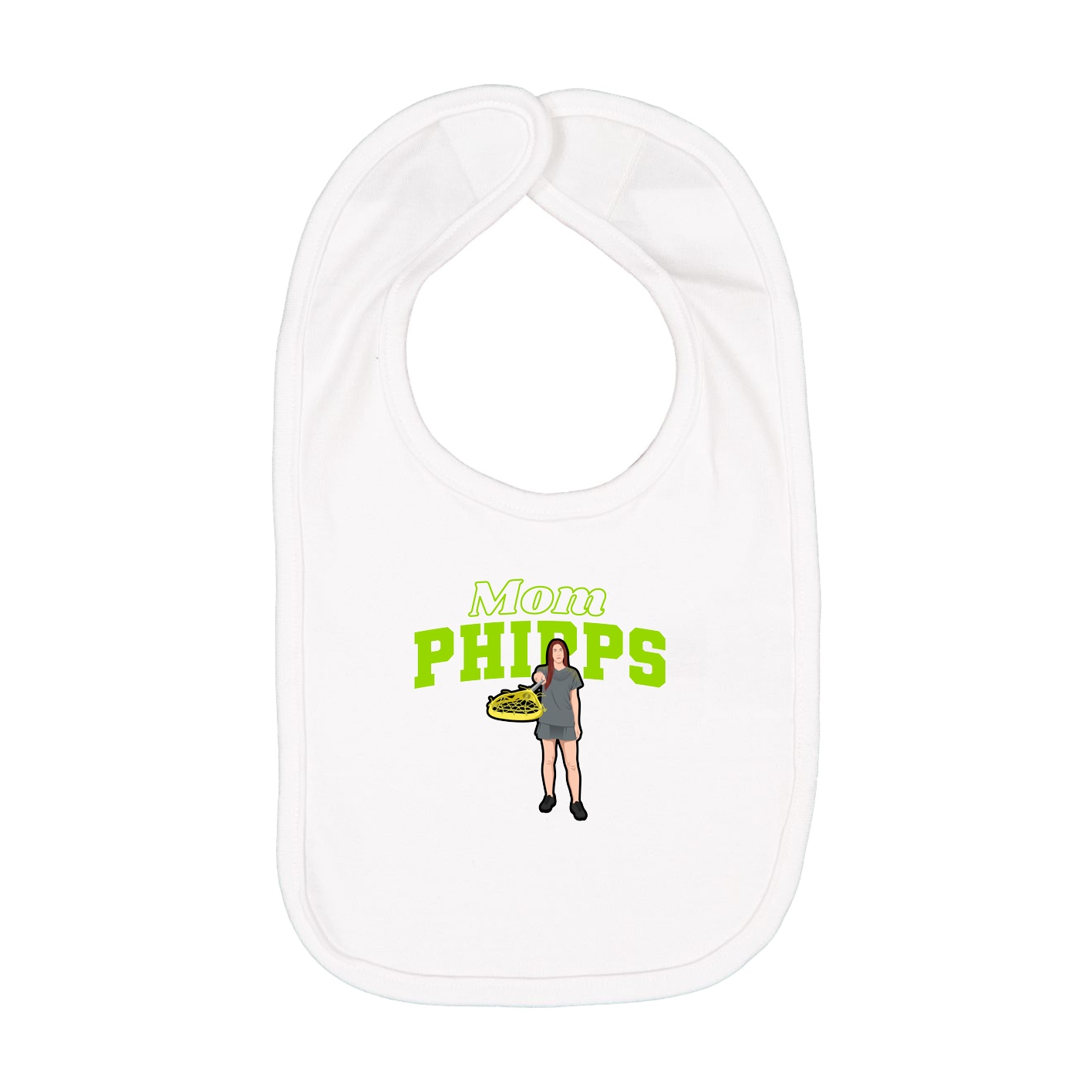 Infant Bib — Mothers Day Block in White