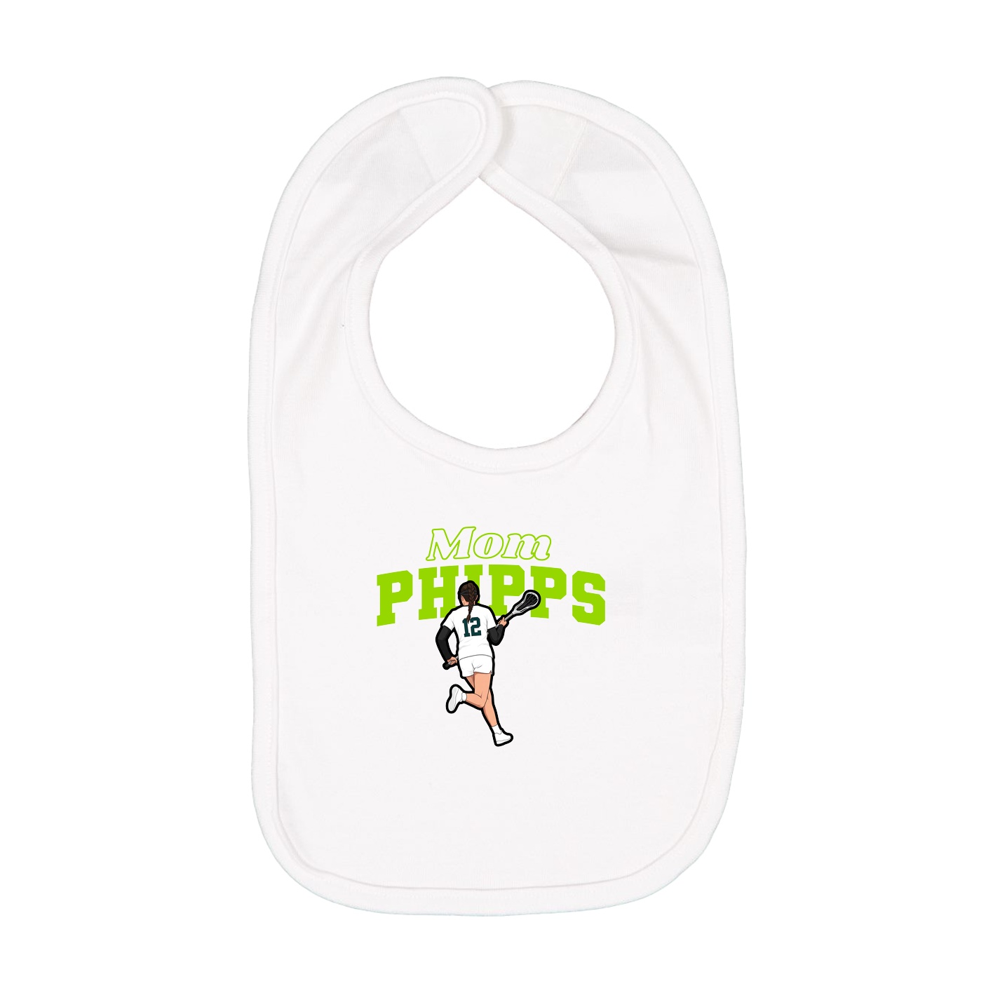 Infant Bib — Mothers Day Block in White