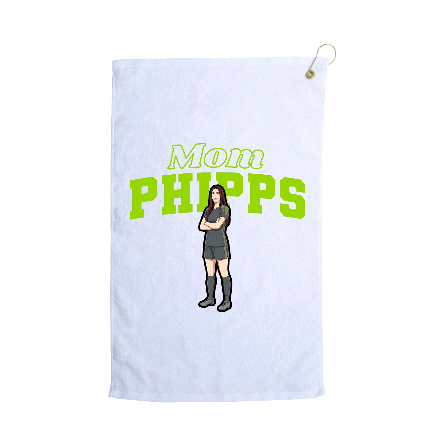 Golf Towel — Mothers Day Block in White