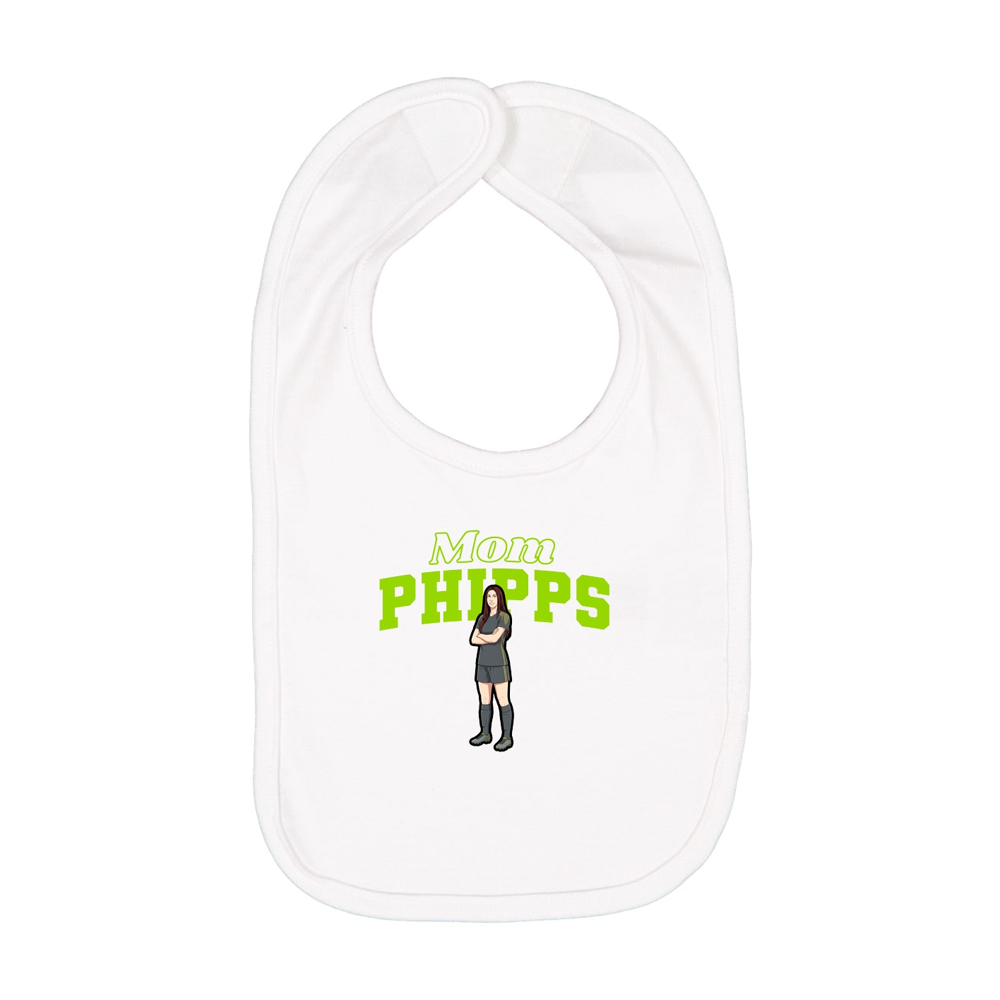 Infant Bib — Mothers Day Block in White