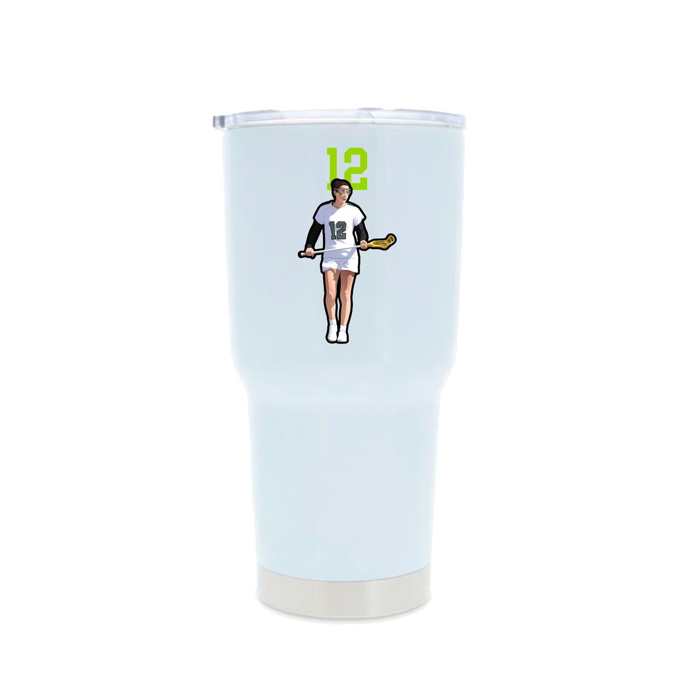 30oz Stainless Steel Tumbler — Number Top in White