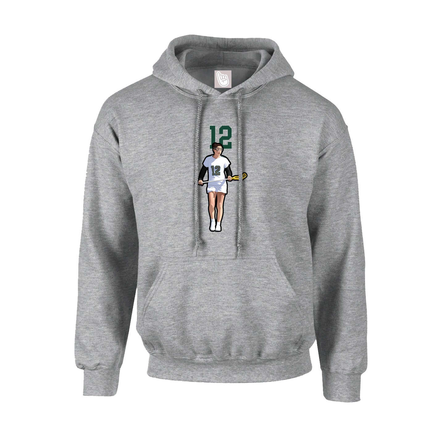 Youth Hoodie — Number Top in Grey