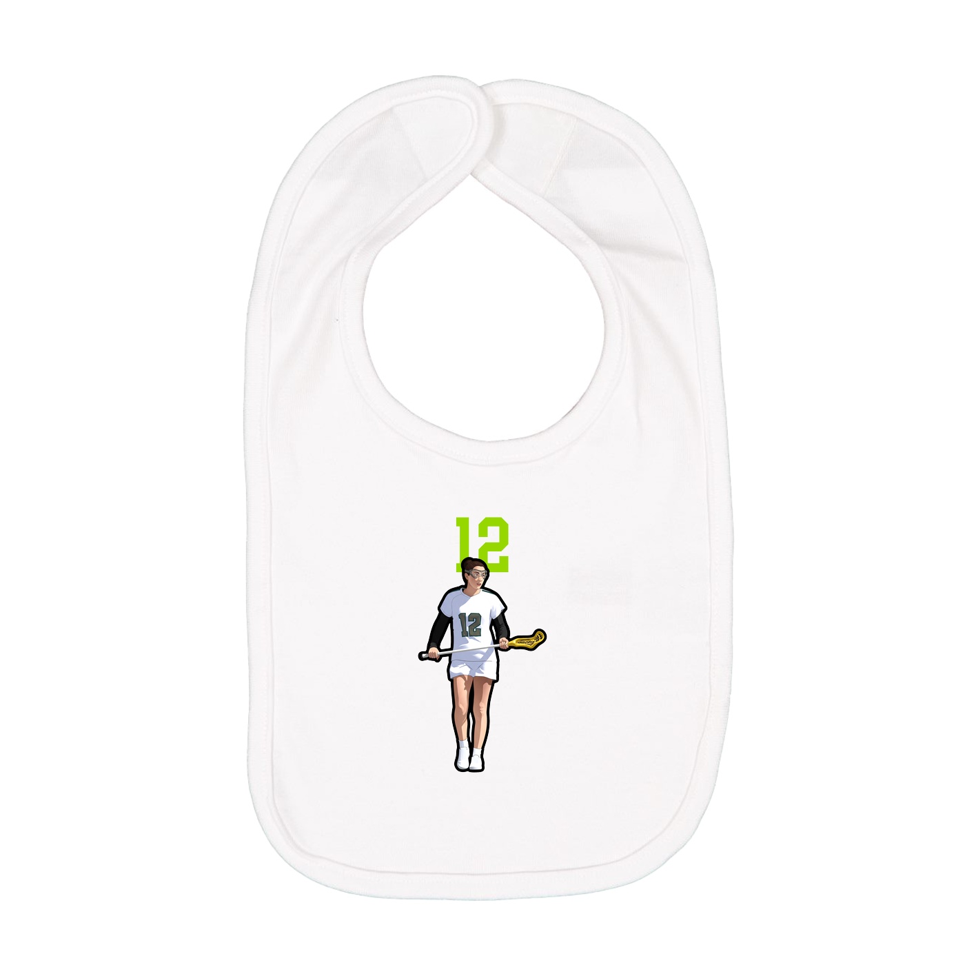 Infant Bib — Number Top in White