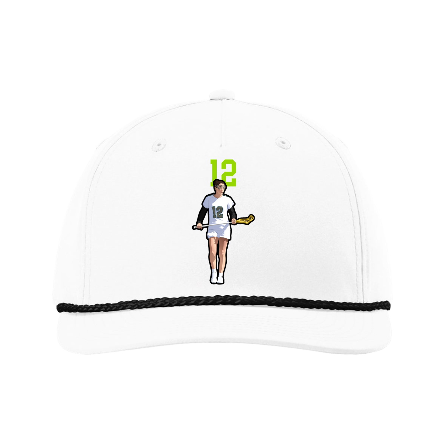 Five-Panel Classic Rope Cap — Number Top in White