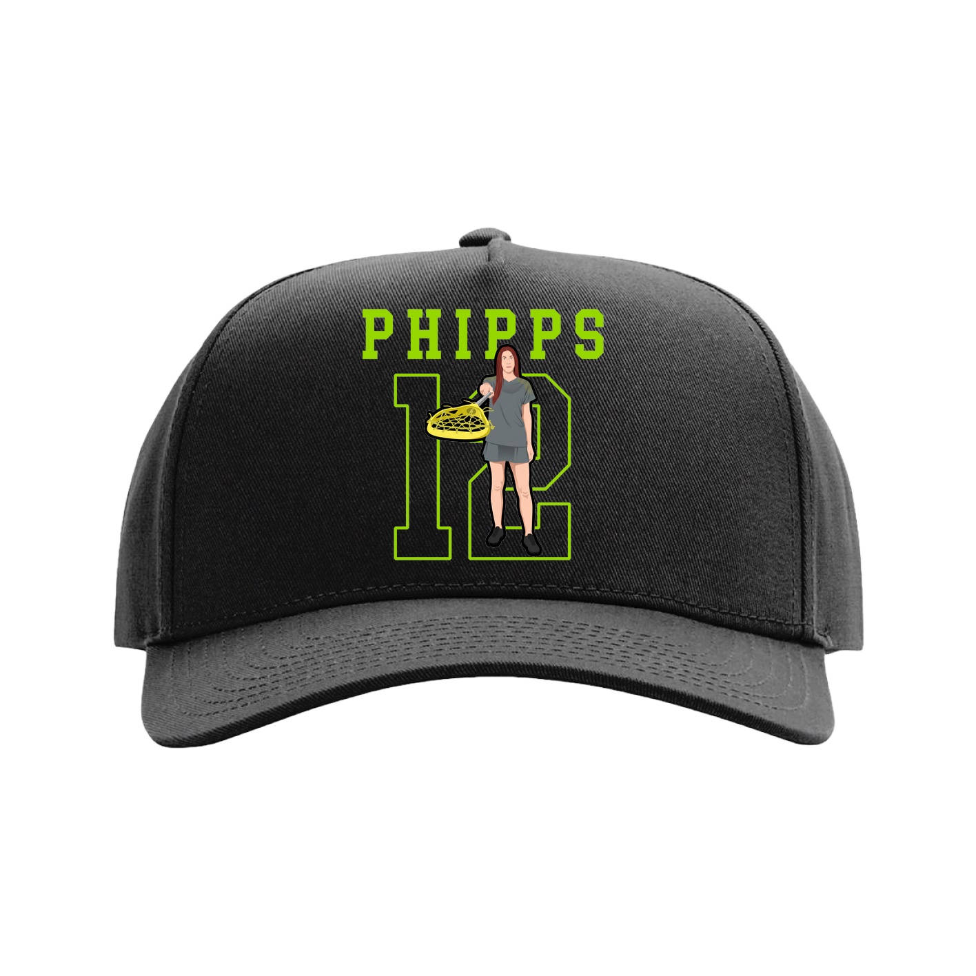 Full Fabric Five-Panel Champ Cap — Shirsey in Black