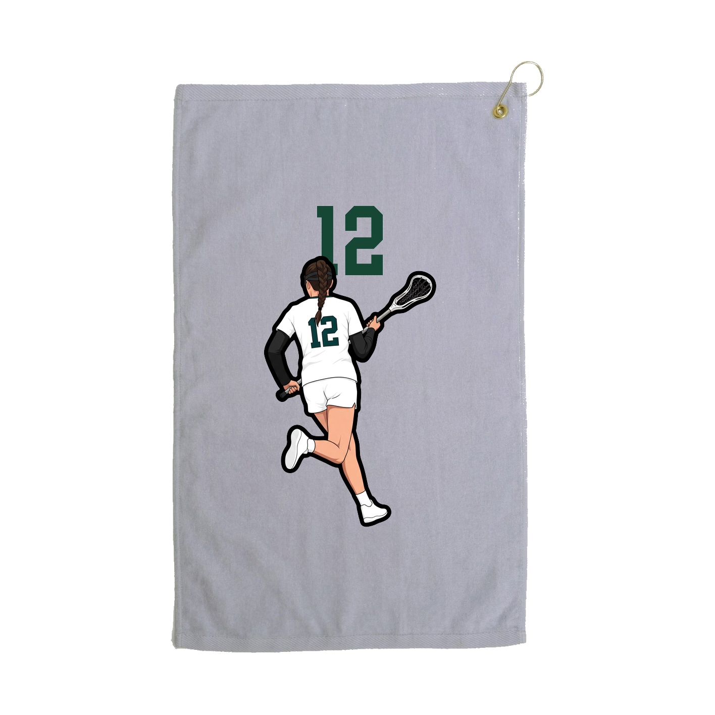Golf Towel — Number Top in Grey