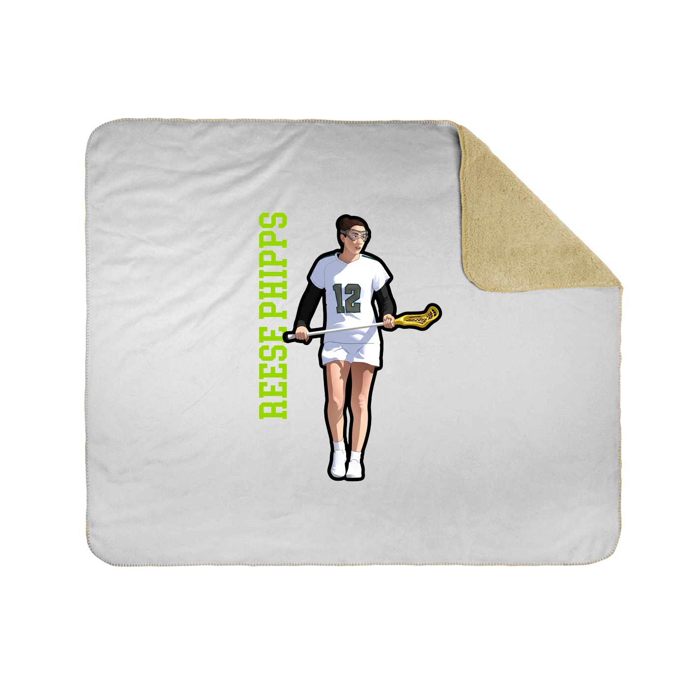 Throw Blanket — Name Vertical in White