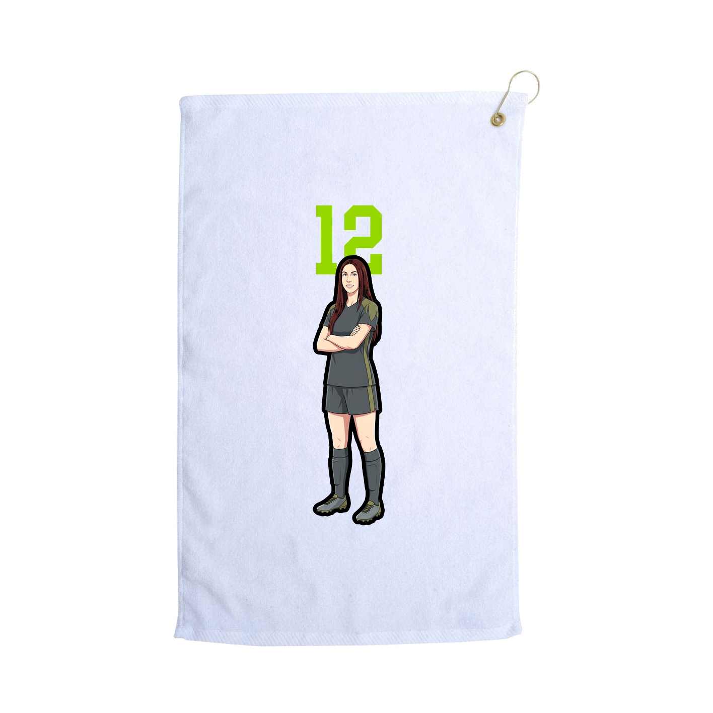 Golf Towel — Number Top in White
