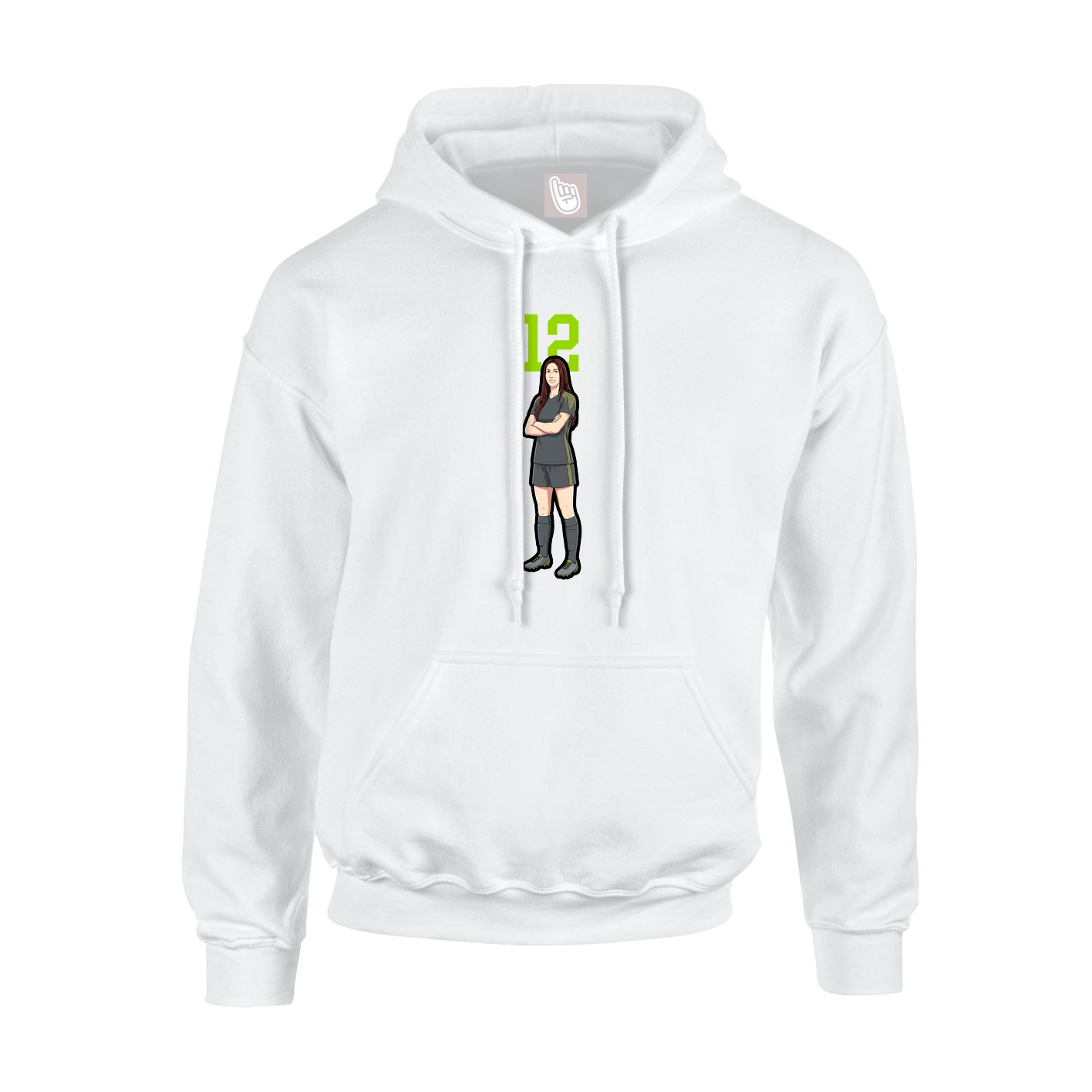 Hoodie — Number Top in White