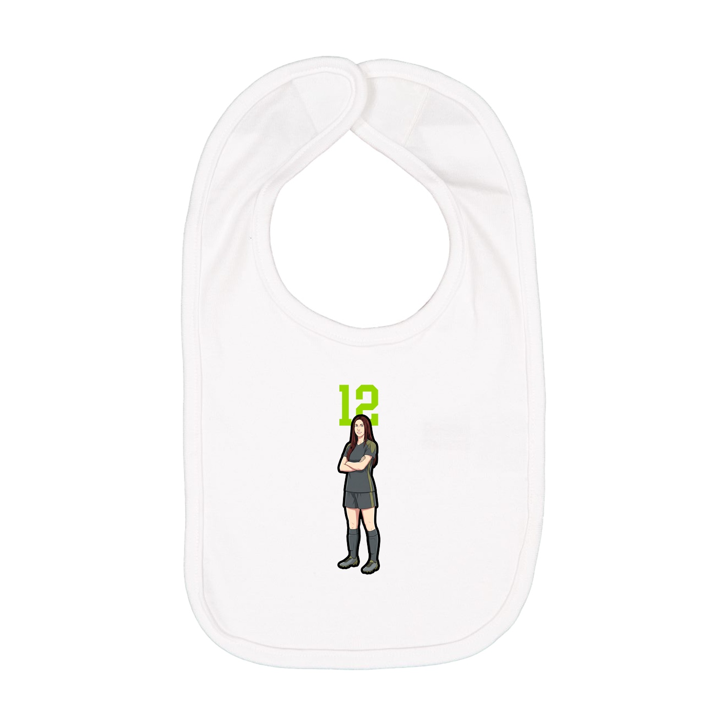 Infant Bib — Number Top in White