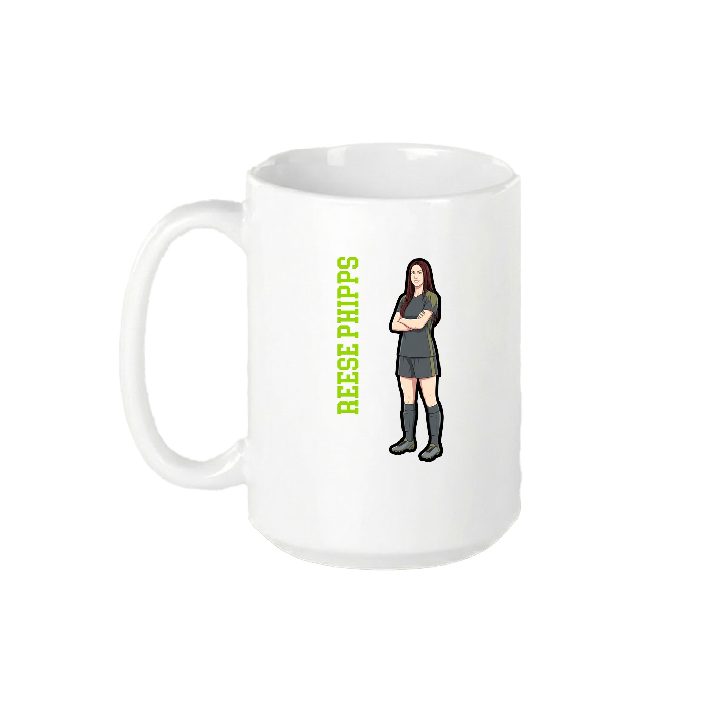 15oz Coffee Mug — Name Vertical in White