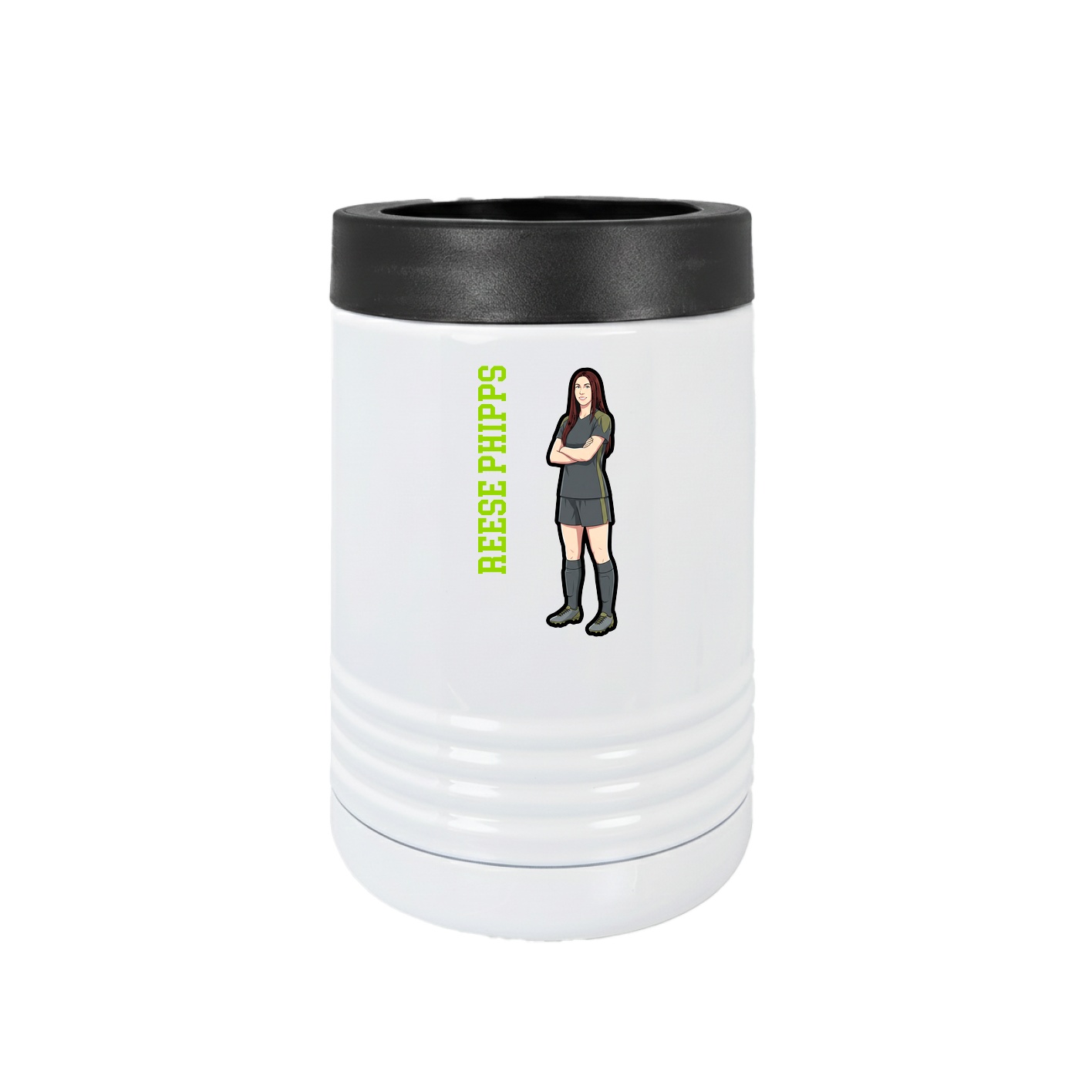 Beverage Holder — Name Vertical in White