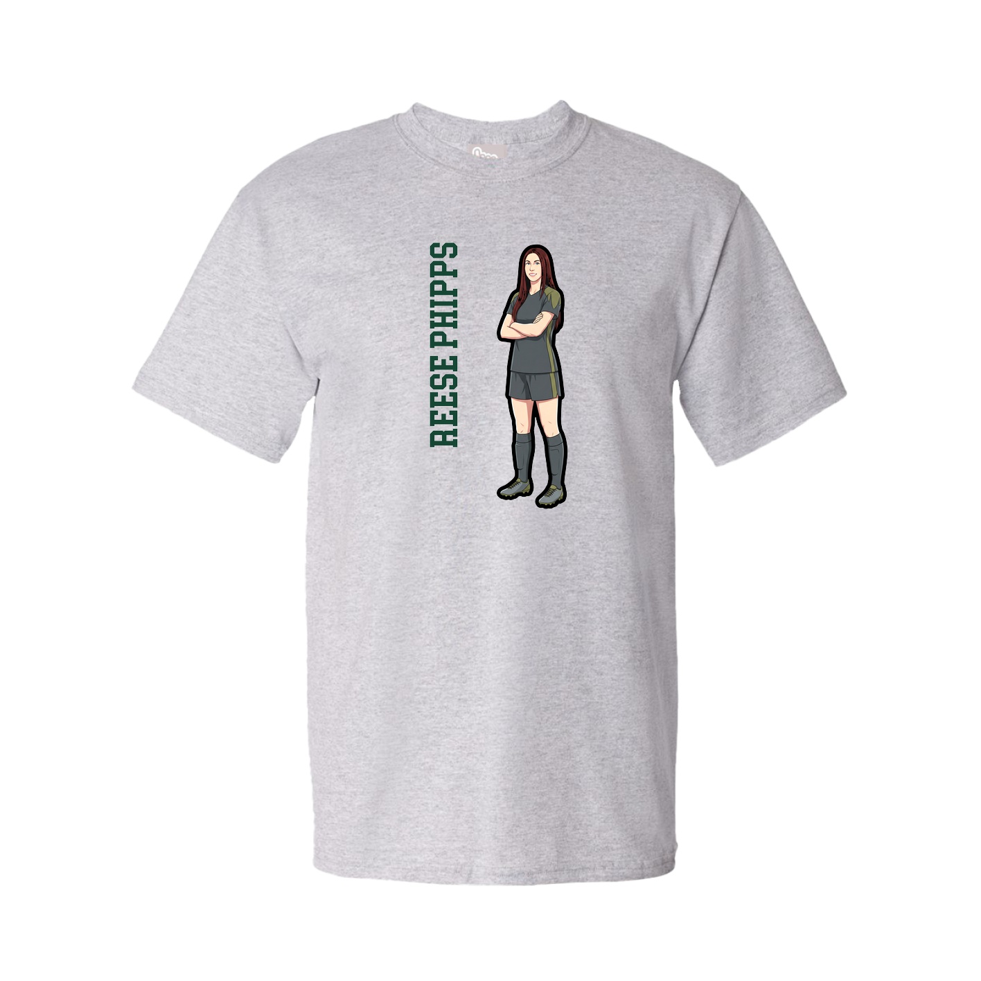 Tee — Name Vertical in Grey