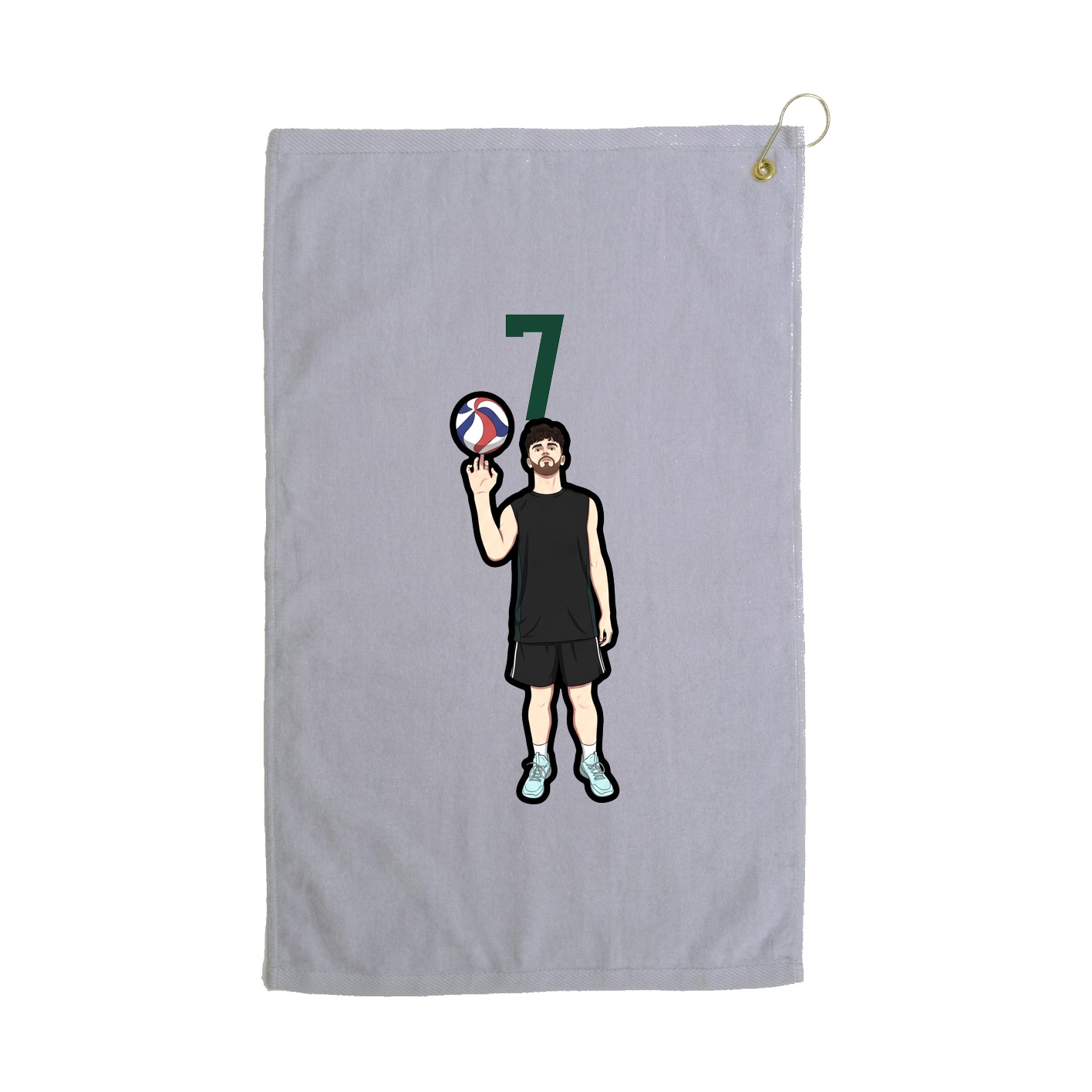 Golf Towel — Number Top in Grey
