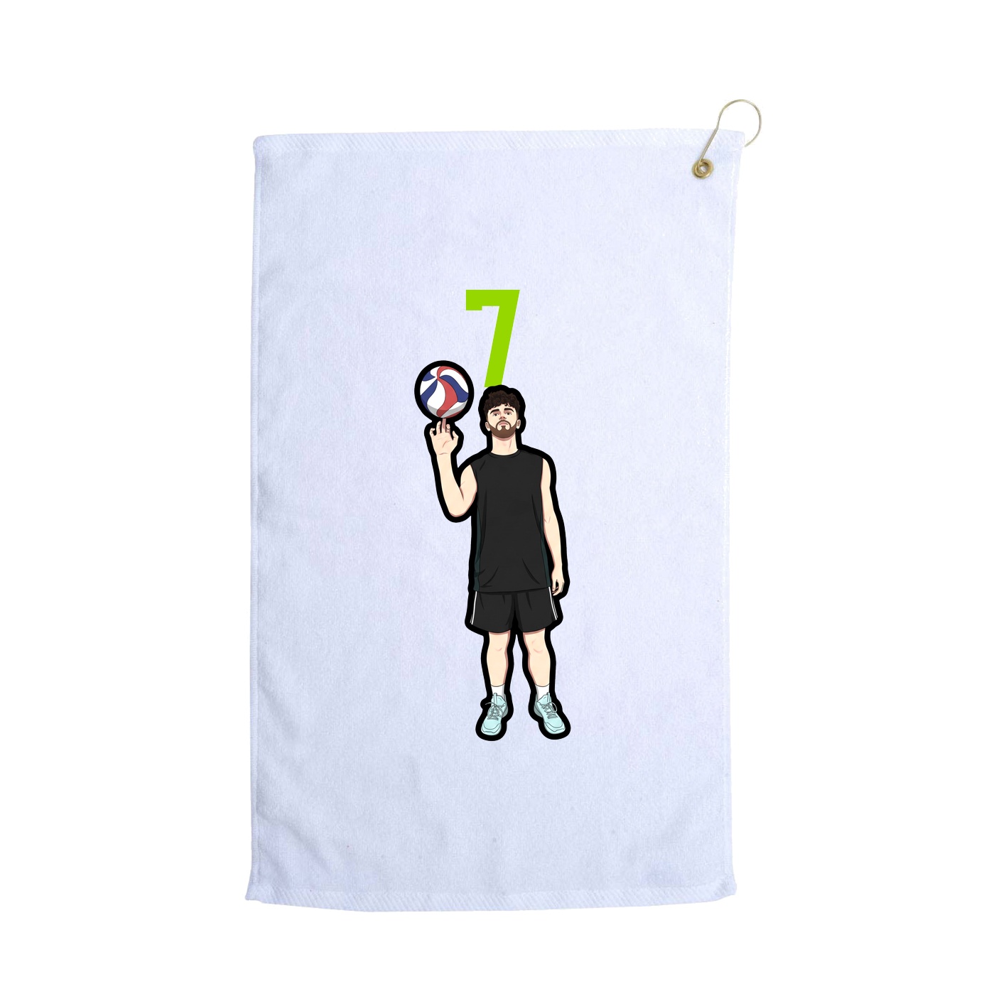 Golf Towel — Number Top in White