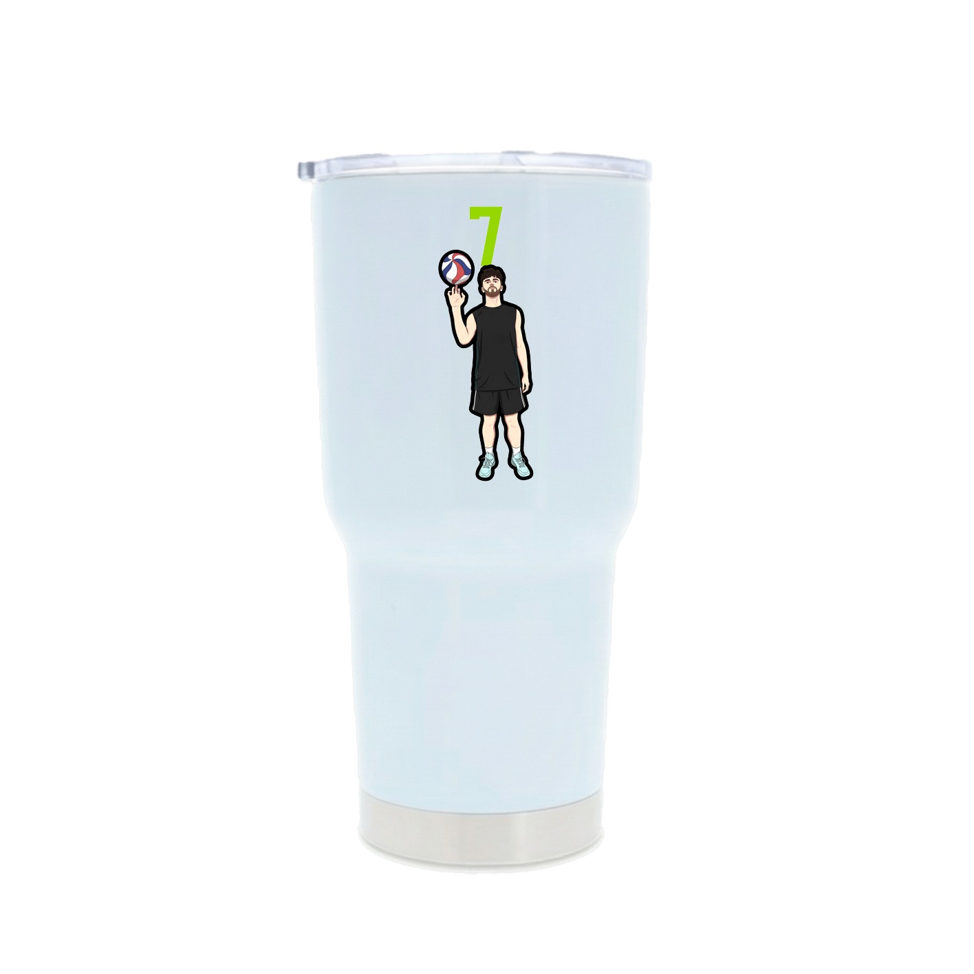 30oz Stainless Steel Tumbler — Number Top in White