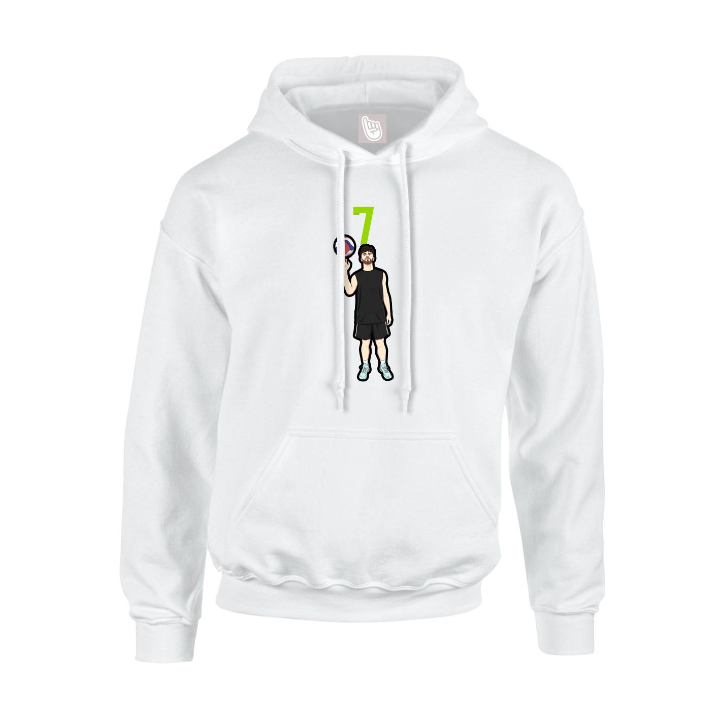 Youth Hoodie — Number Top in White