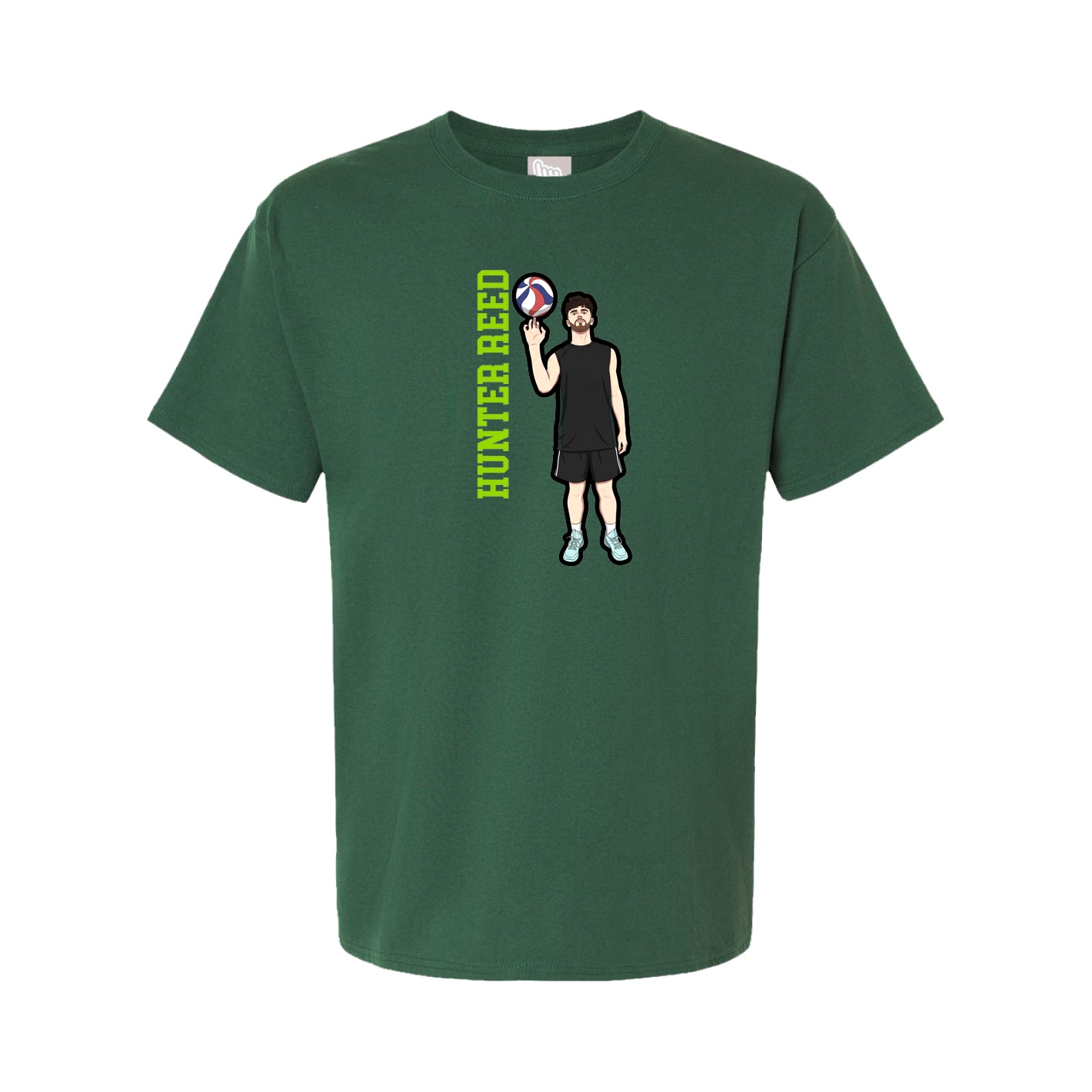 Tee — Name Vertical in Green