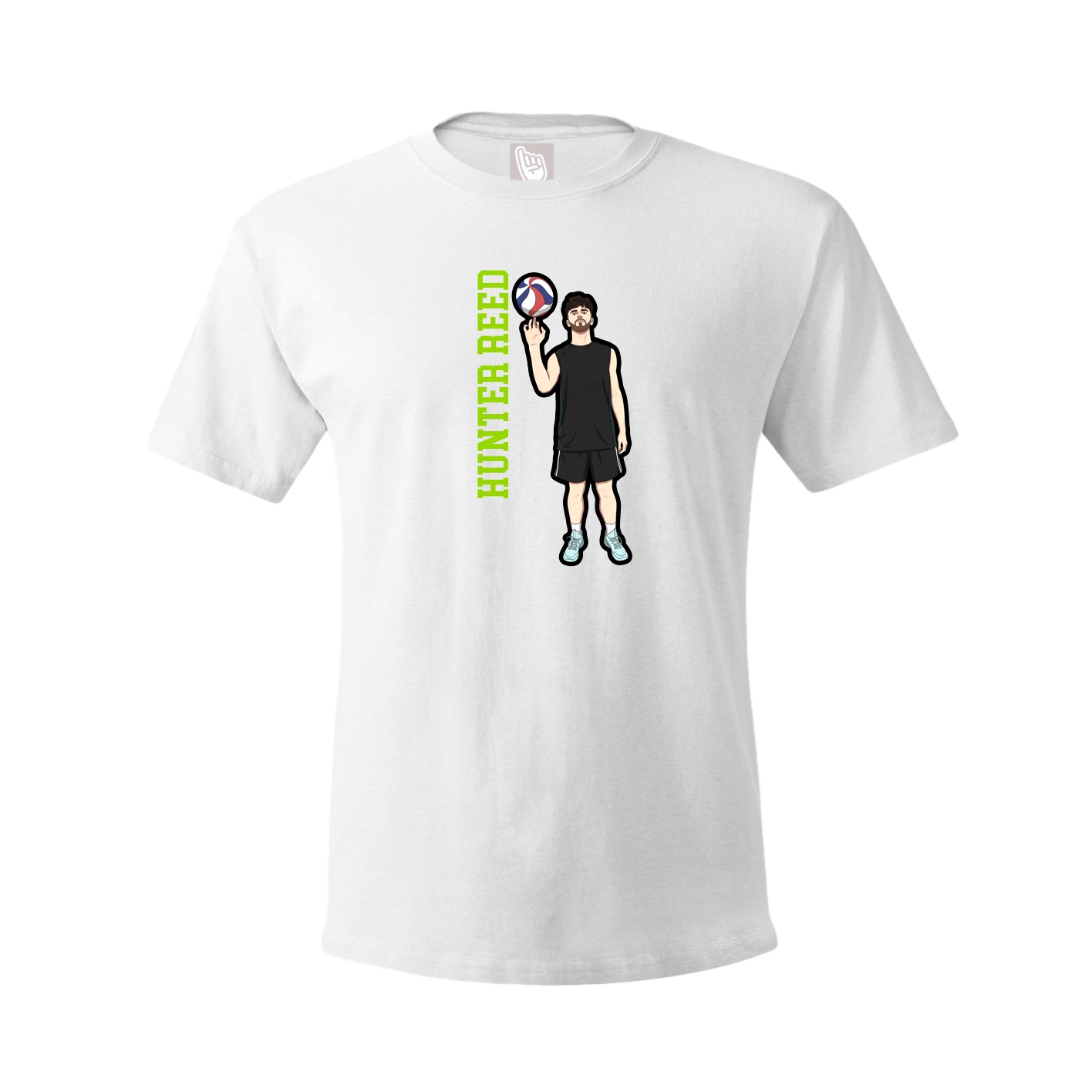 Youth Tee — Name Vertical in White