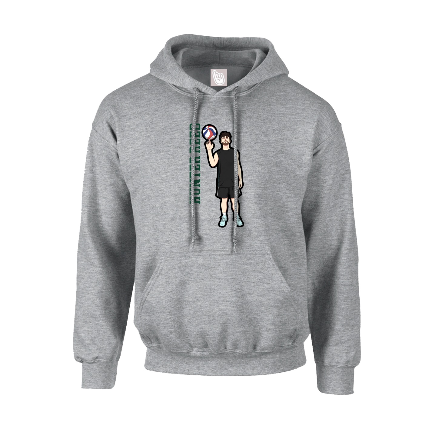 Youth Hoodie — Name Vertical in Grey