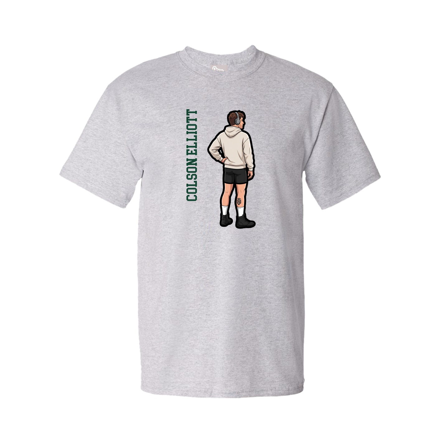 Tee — Name Vertical in Grey