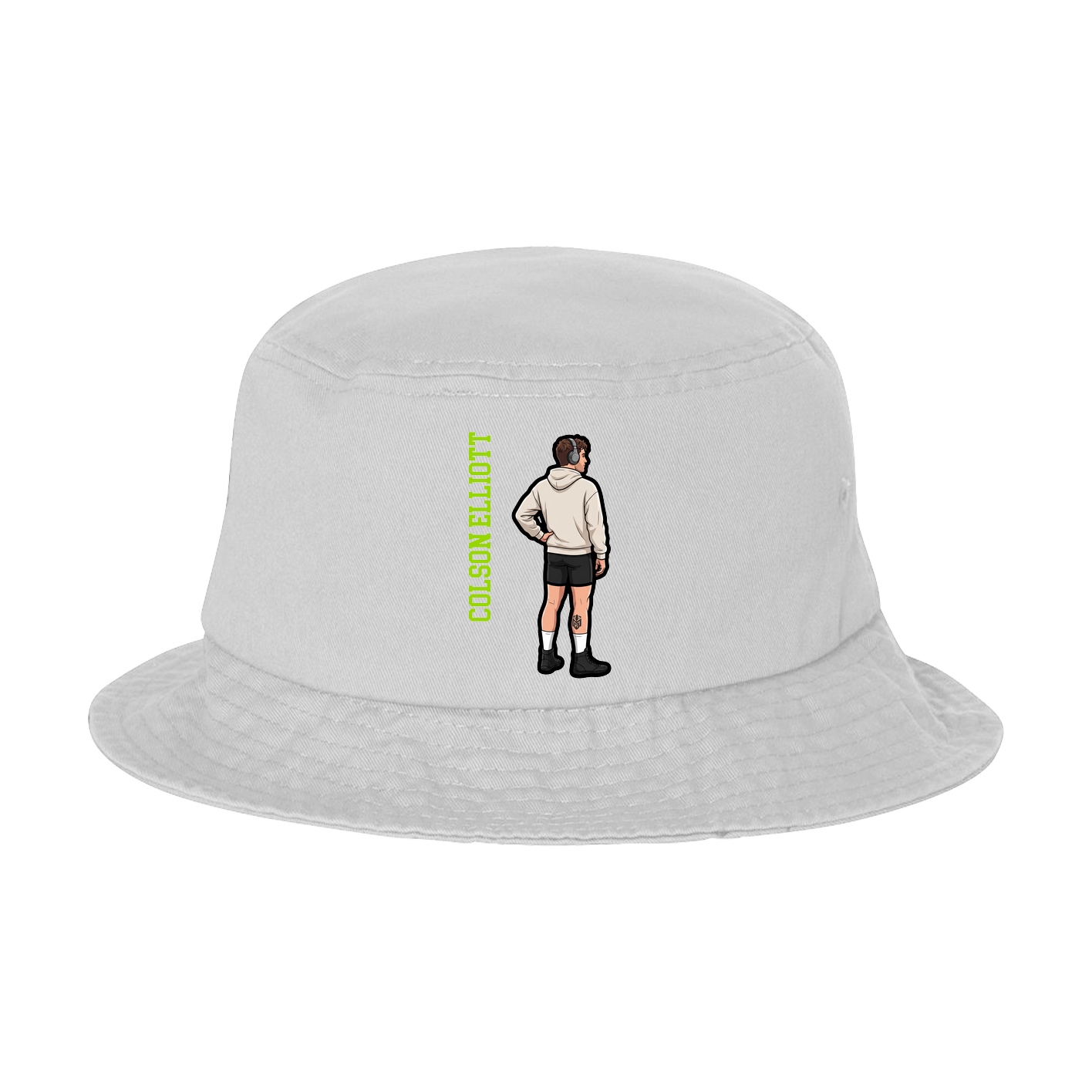 Bucket Cap — Name Vertical in White