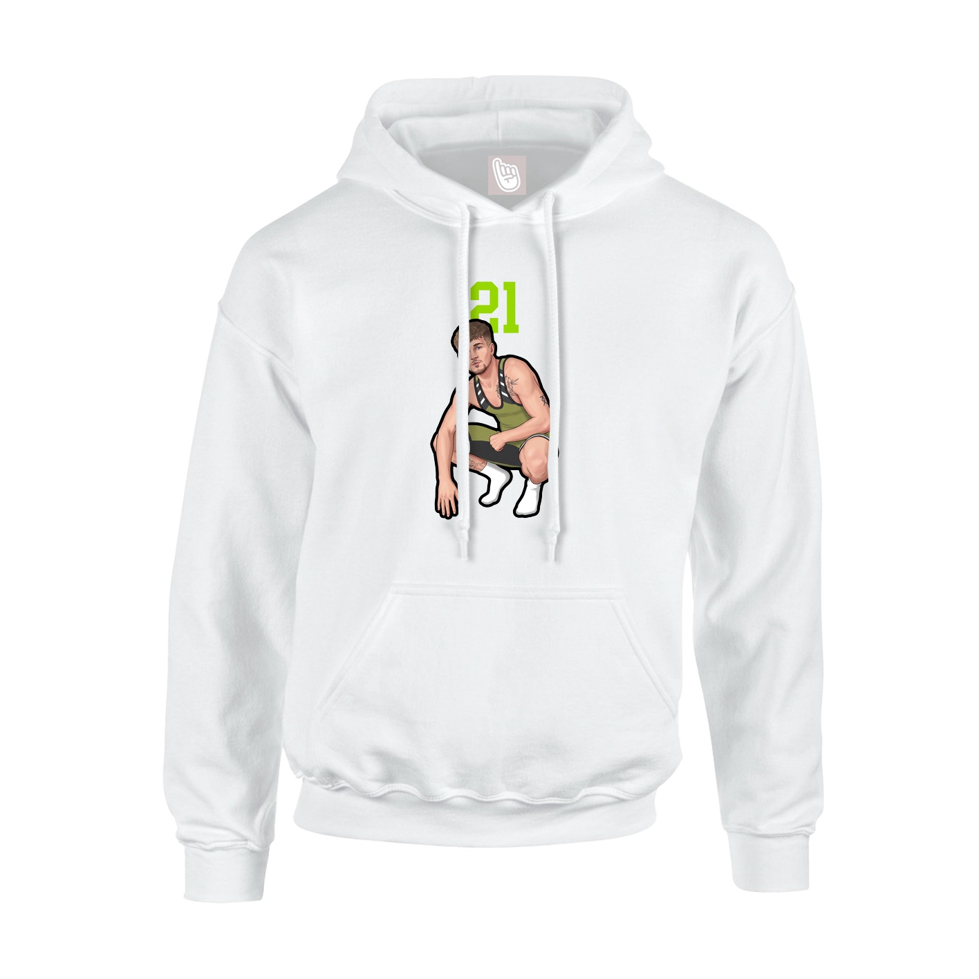 Hoodie — Number Top in White