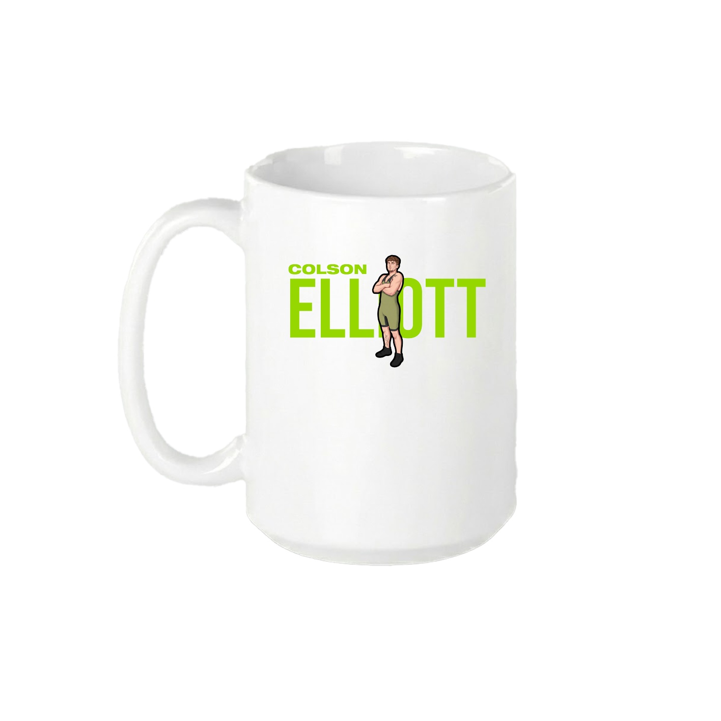 15oz Coffee Mug — Player Name in White