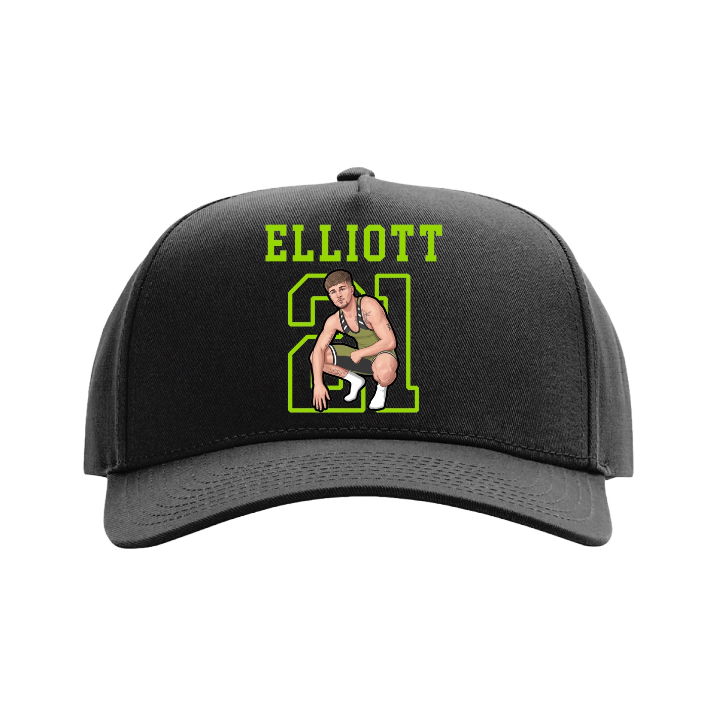 Full Fabric Five-Panel Champ Cap — Shirsey in Black