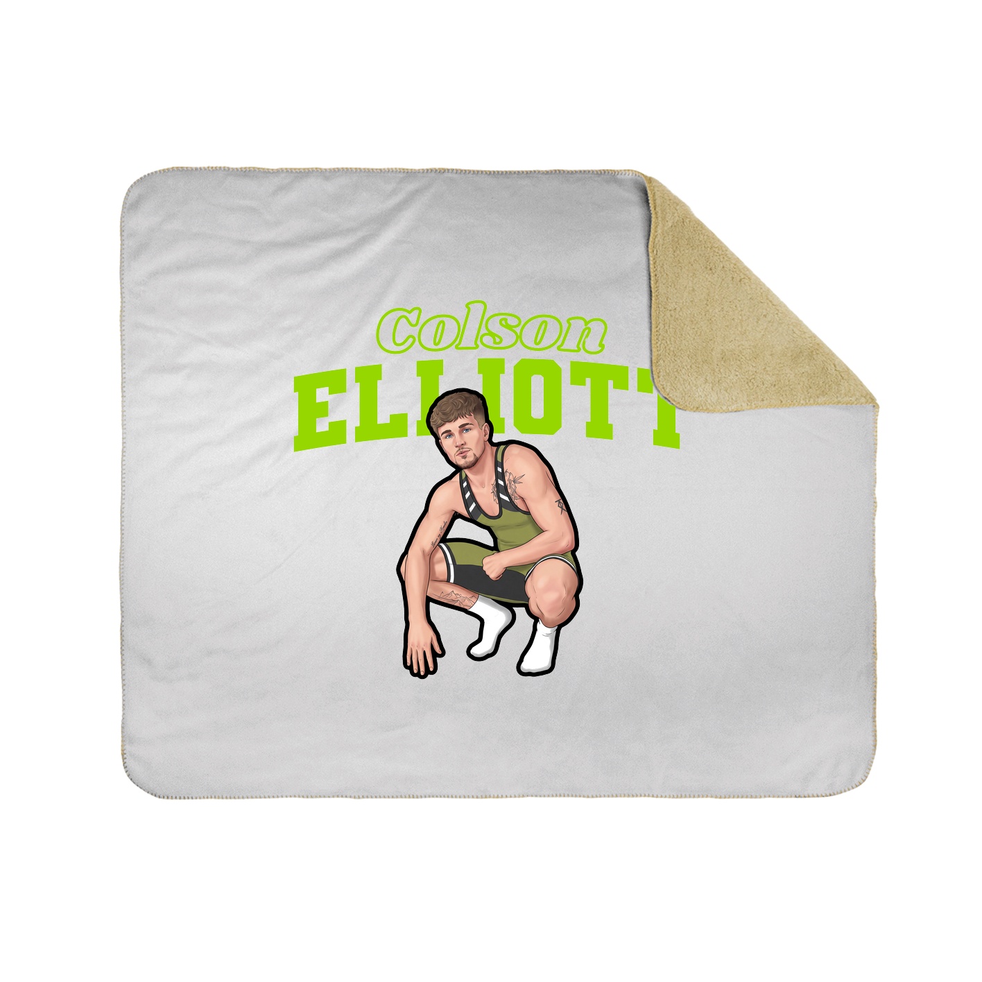 Throw Blanket — Name Arch in White