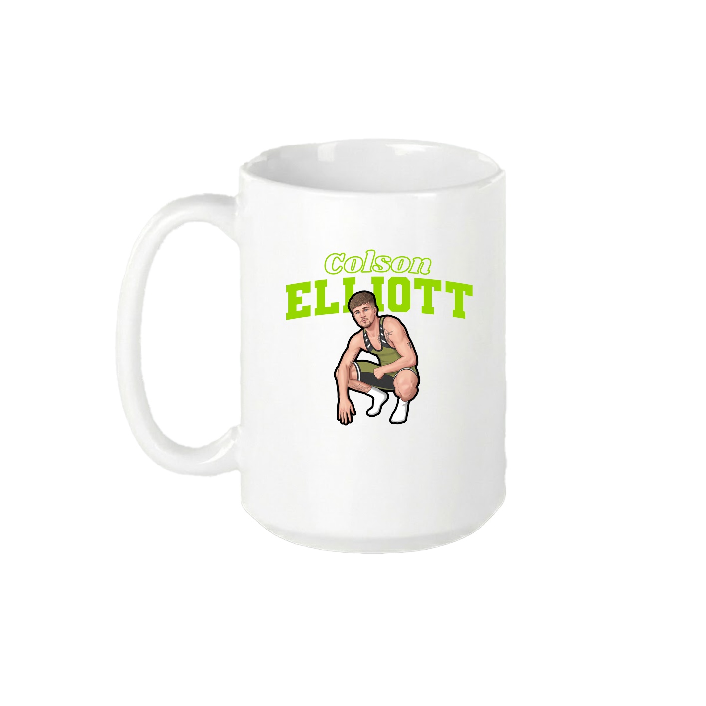 15oz Coffee Mug — Name Arch in White
