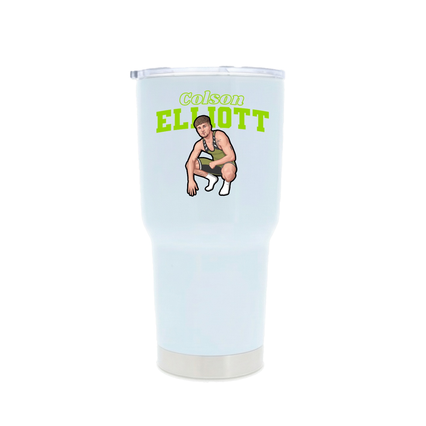 30oz Stainless Steel Tumbler — Name Arch in White