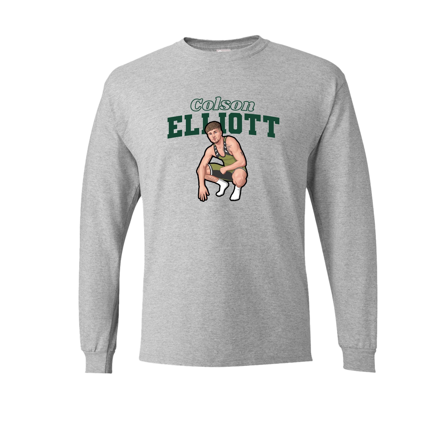 Long Sleeve Tee — Name Arch in Grey
