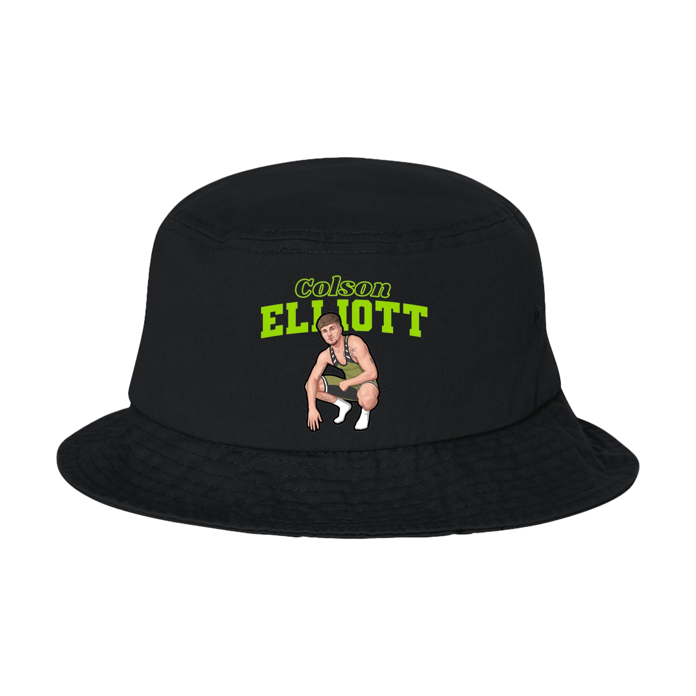 Bucket Cap — Name Arch in Black