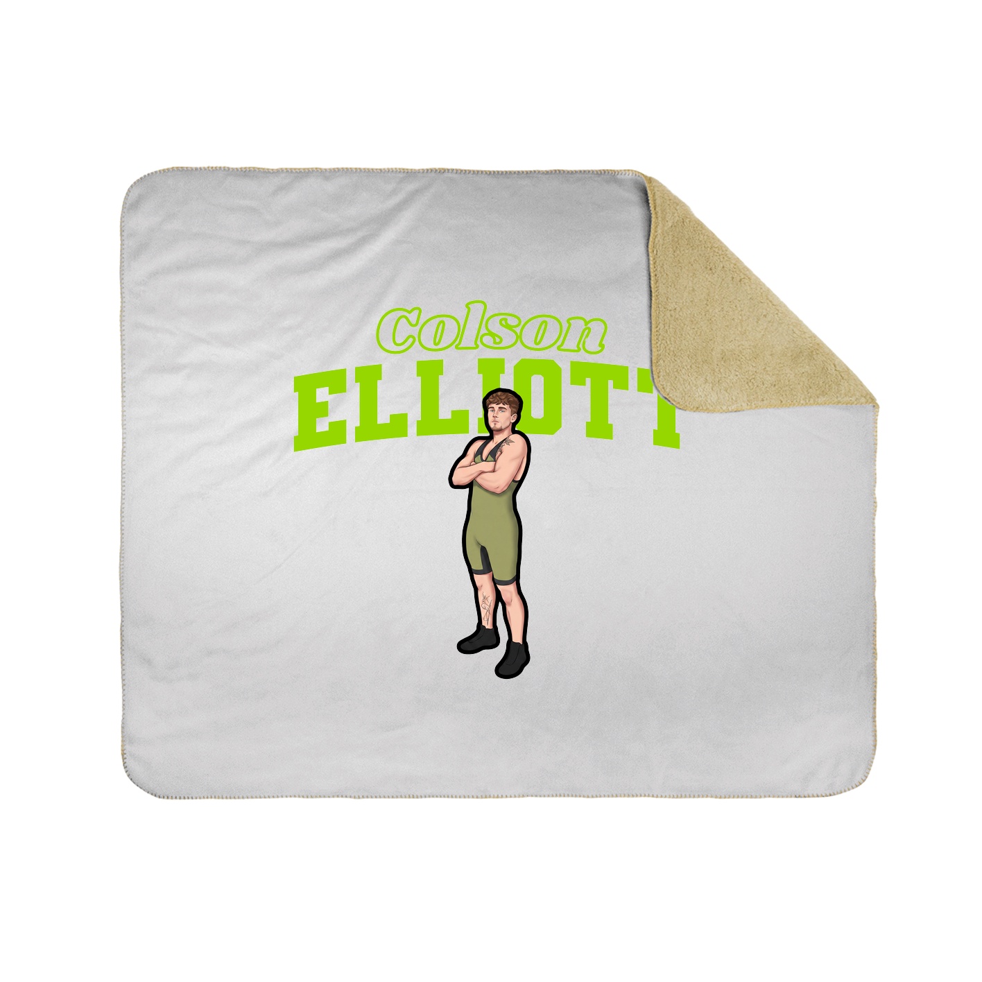 Throw Blanket — Name Arch in White