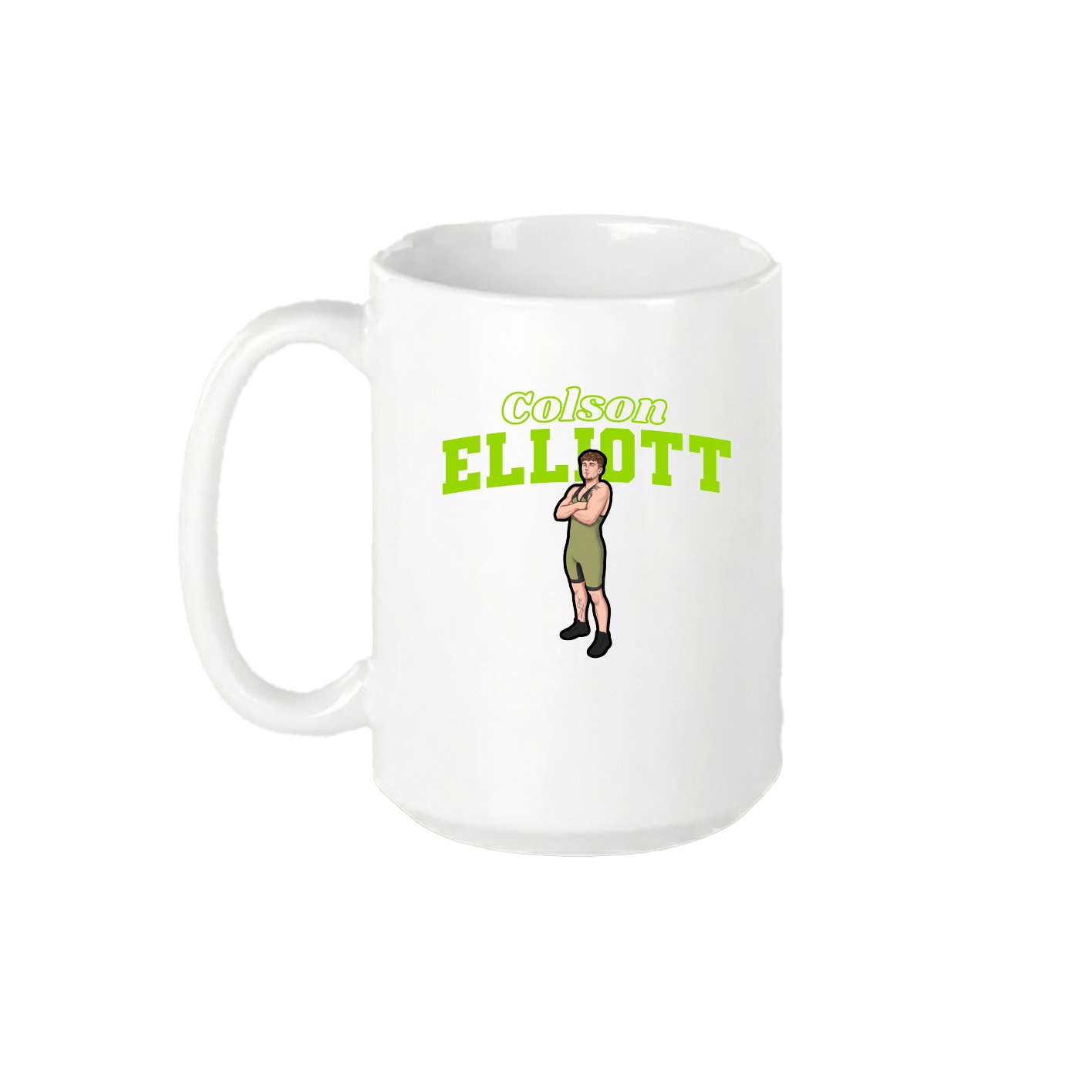 15oz Coffee Mug — Name Arch in White