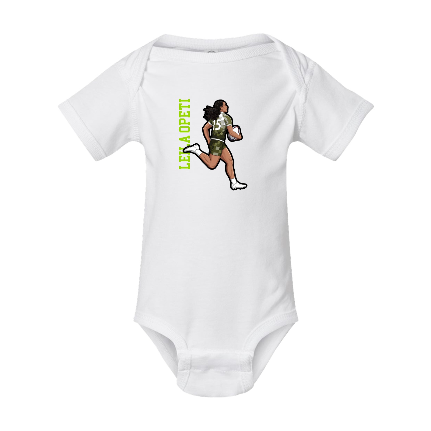 Baby Onesie — Name Vertical in White