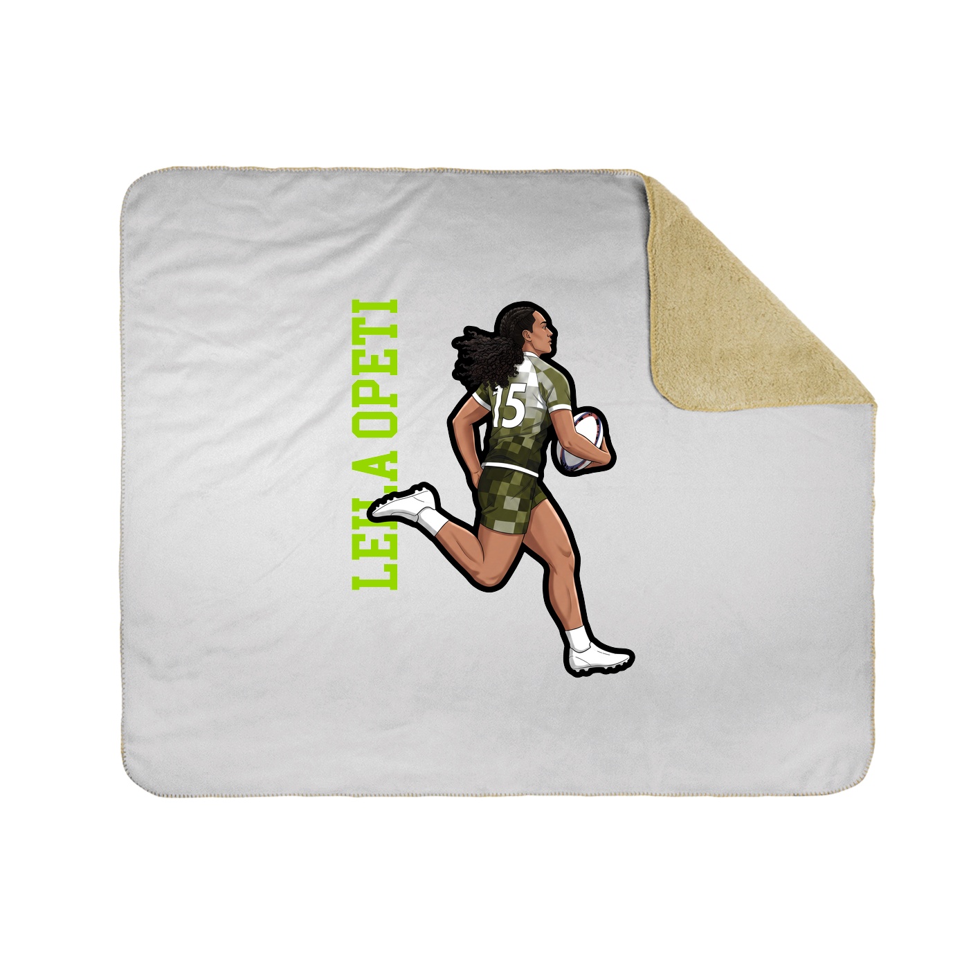 Throw Blanket — Name Vertical in White