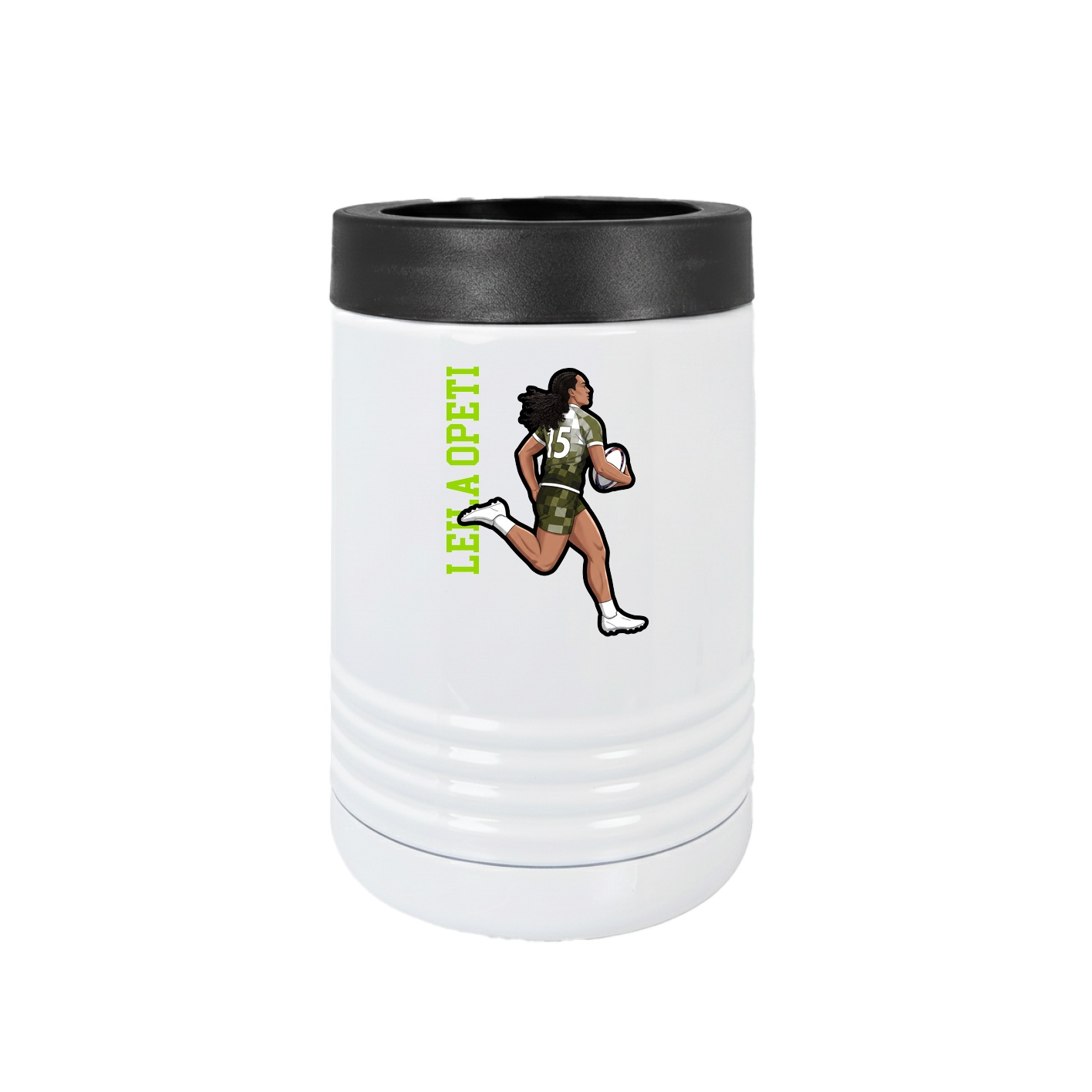 Beverage Holder — Name Vertical in White