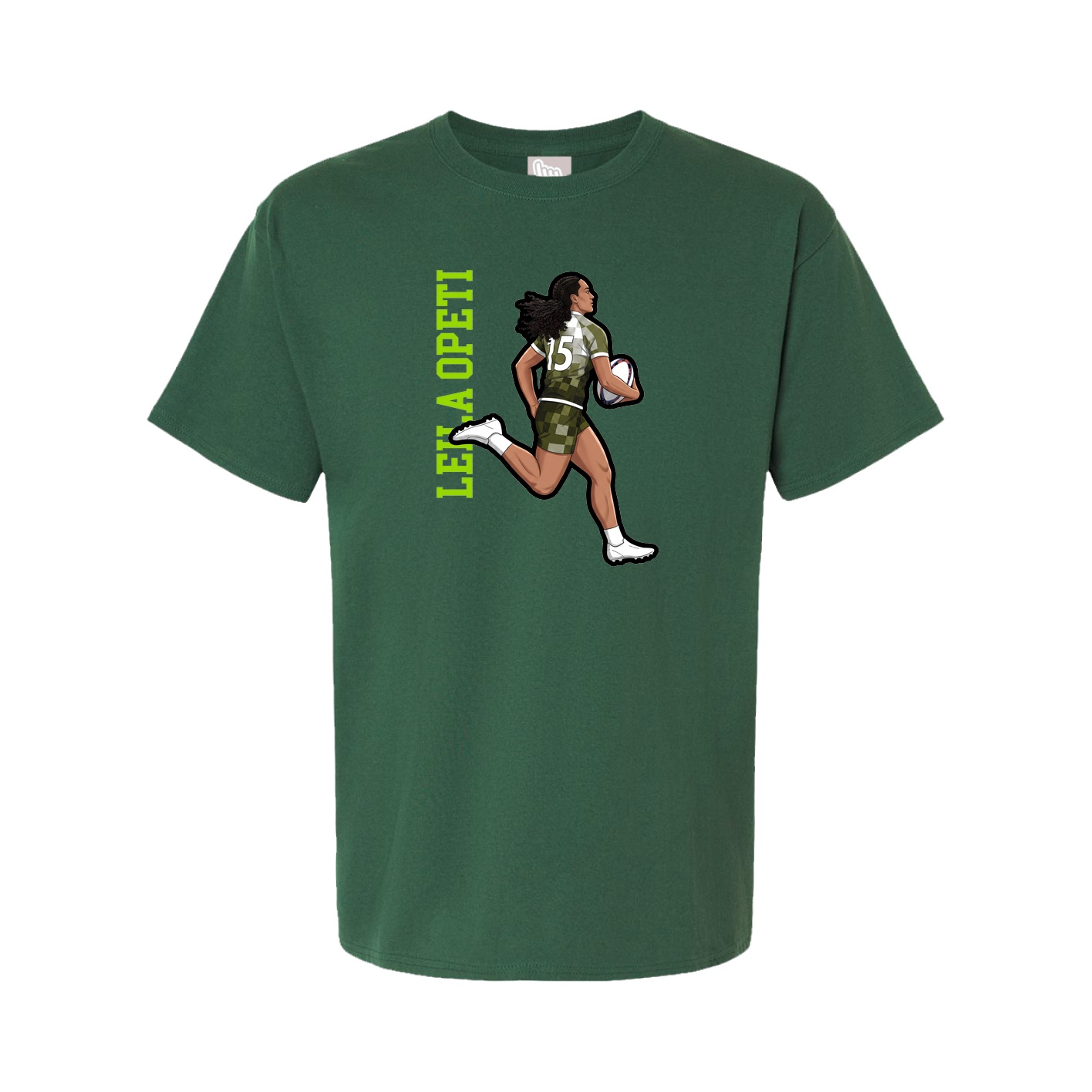 Tee — Name Vertical in Green