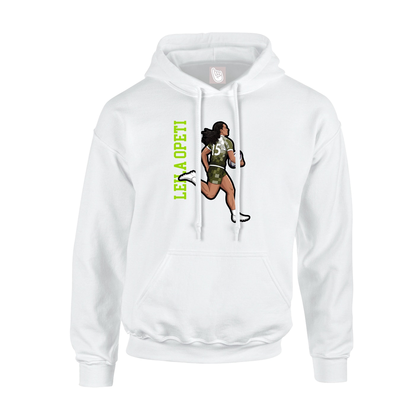 Youth Hoodie — Name Vertical in White